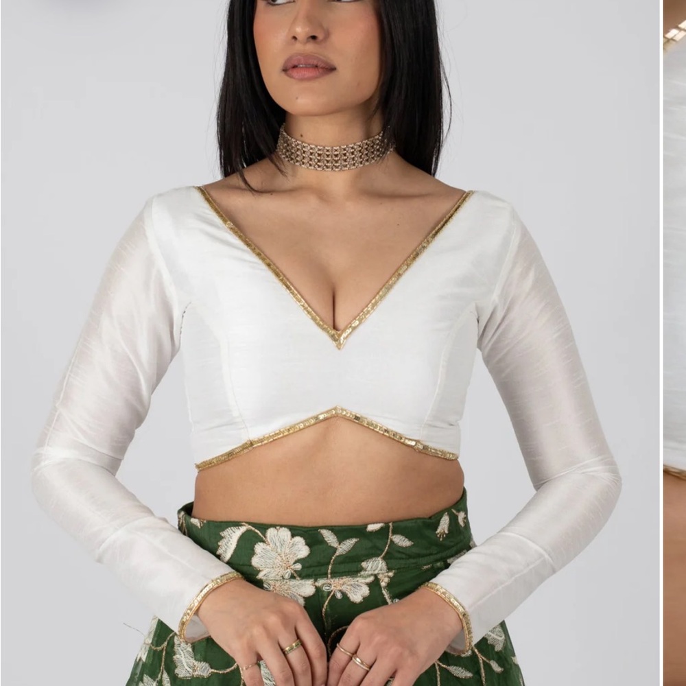 NWOT The Saree Room WHITE LIV BLOUSE
